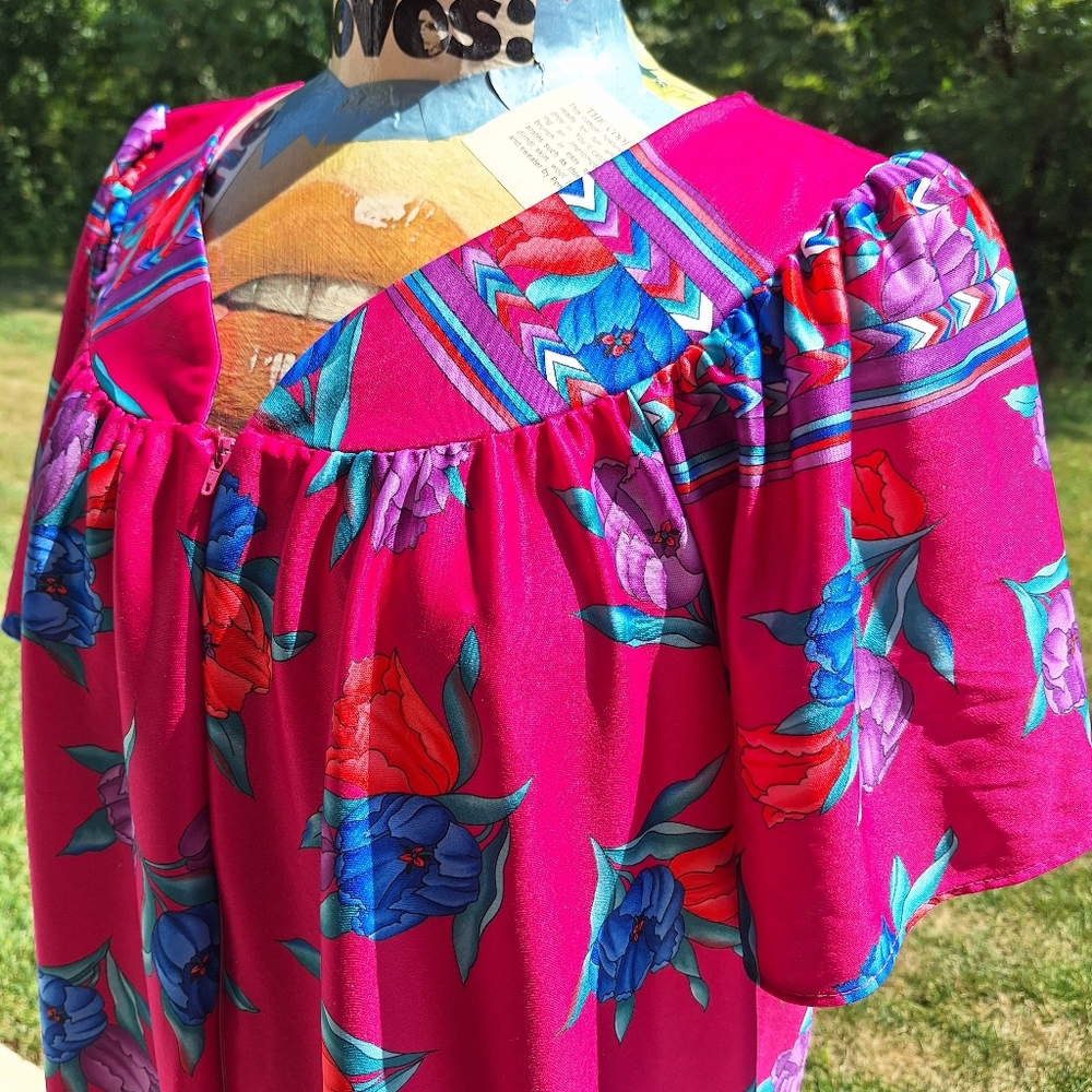 Vintage 1960s 1970s Granada Usa Nightgown Housedr… - image 3